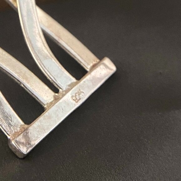 Vintage 925 Sterling Silver Wide Woven Celtic Knot Cuff Bracelet - Picture 7 of 8